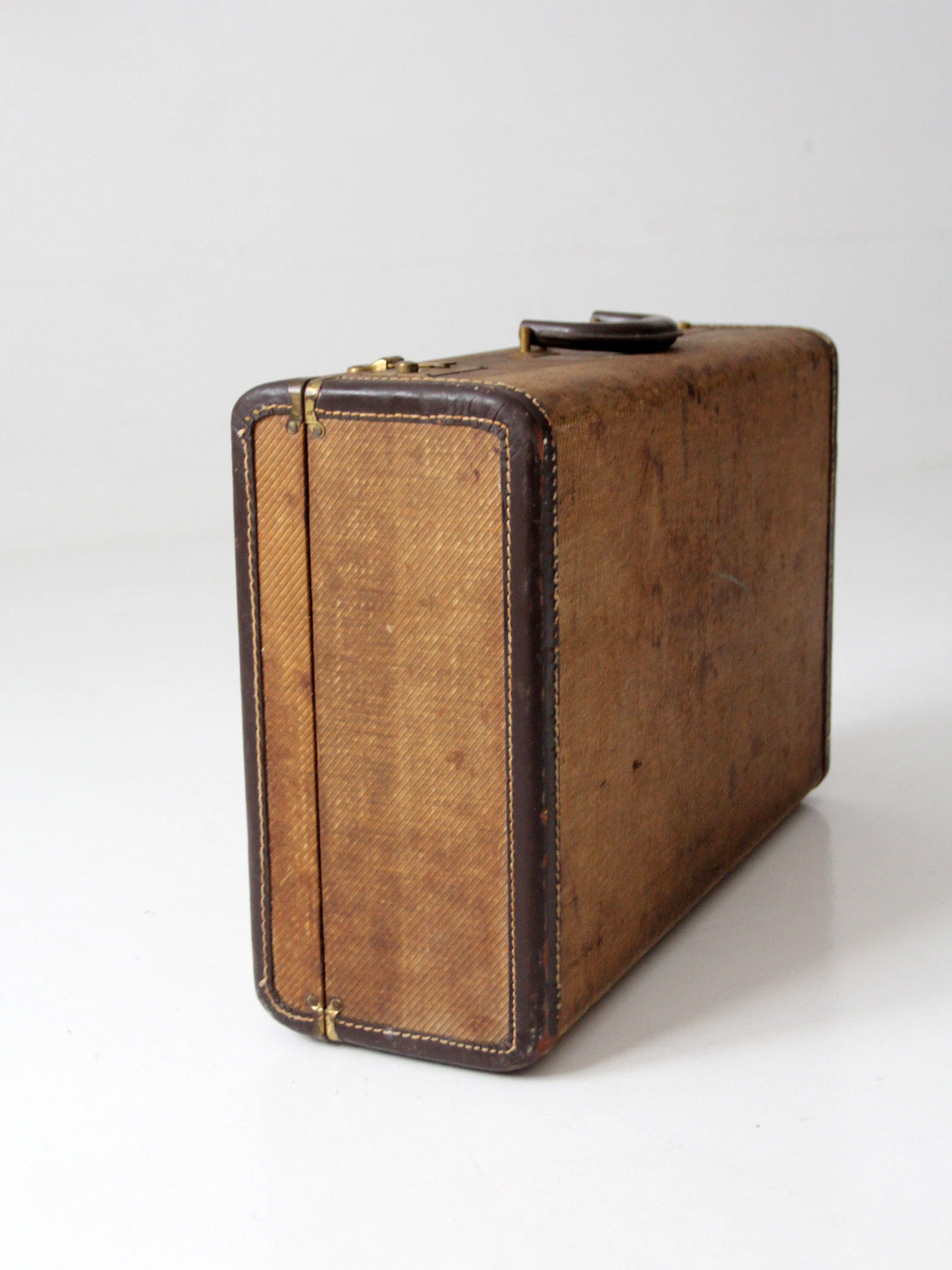vintage 1950s JC Higgins tweed suitcase