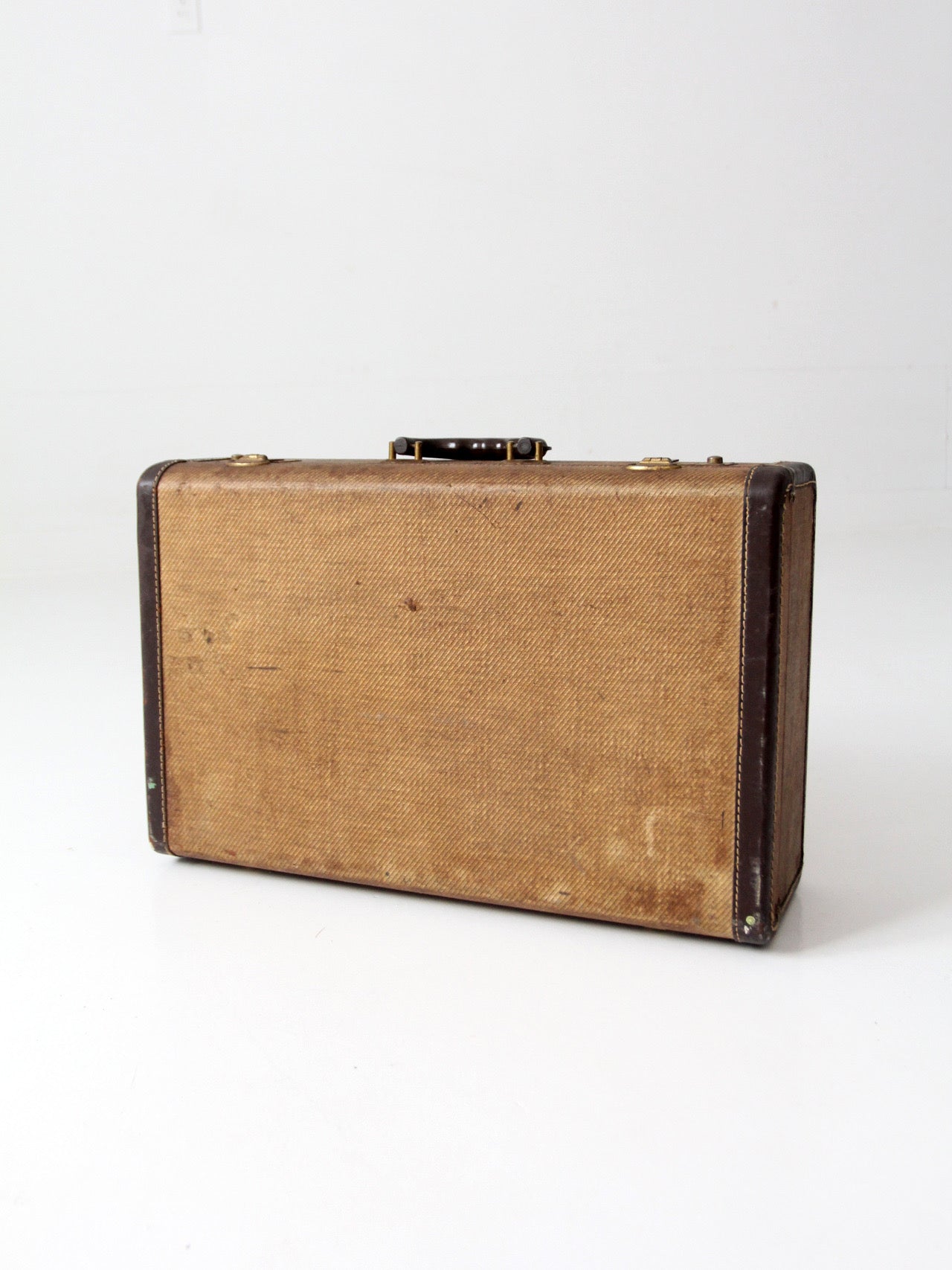 vintage 1950s JC Higgins tweed suitcase