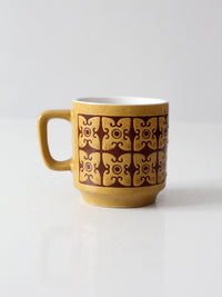 vintage 1970s geometric ceramic mug