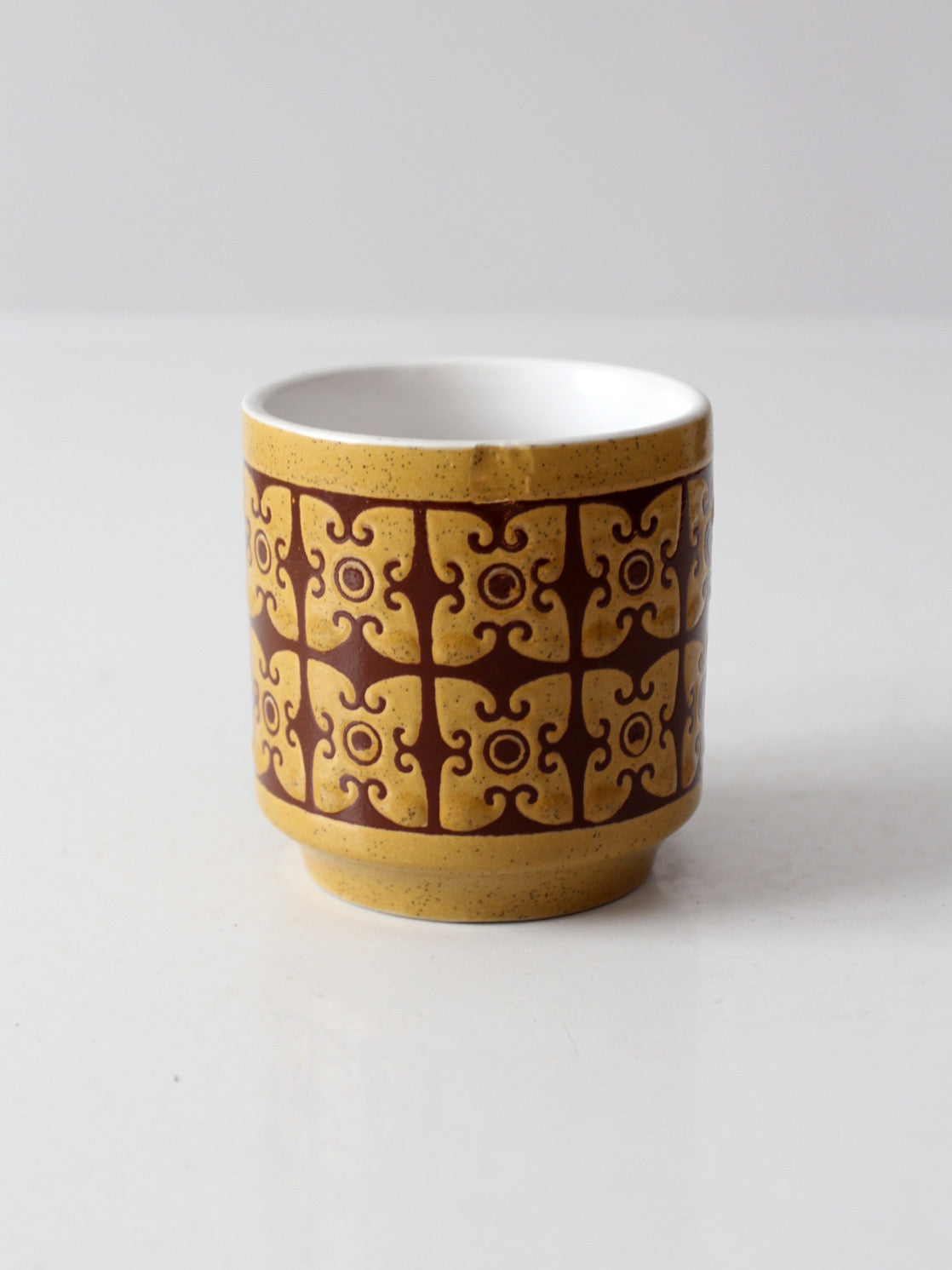 vintage 1970s geometric ceramic mug