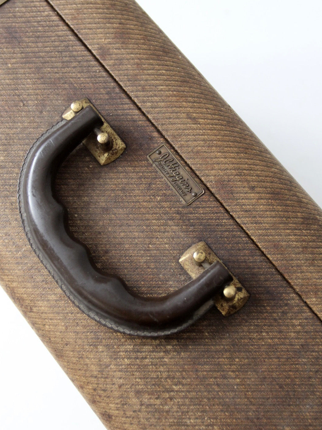 vintage 1950s JC Higgins tweed suitcase