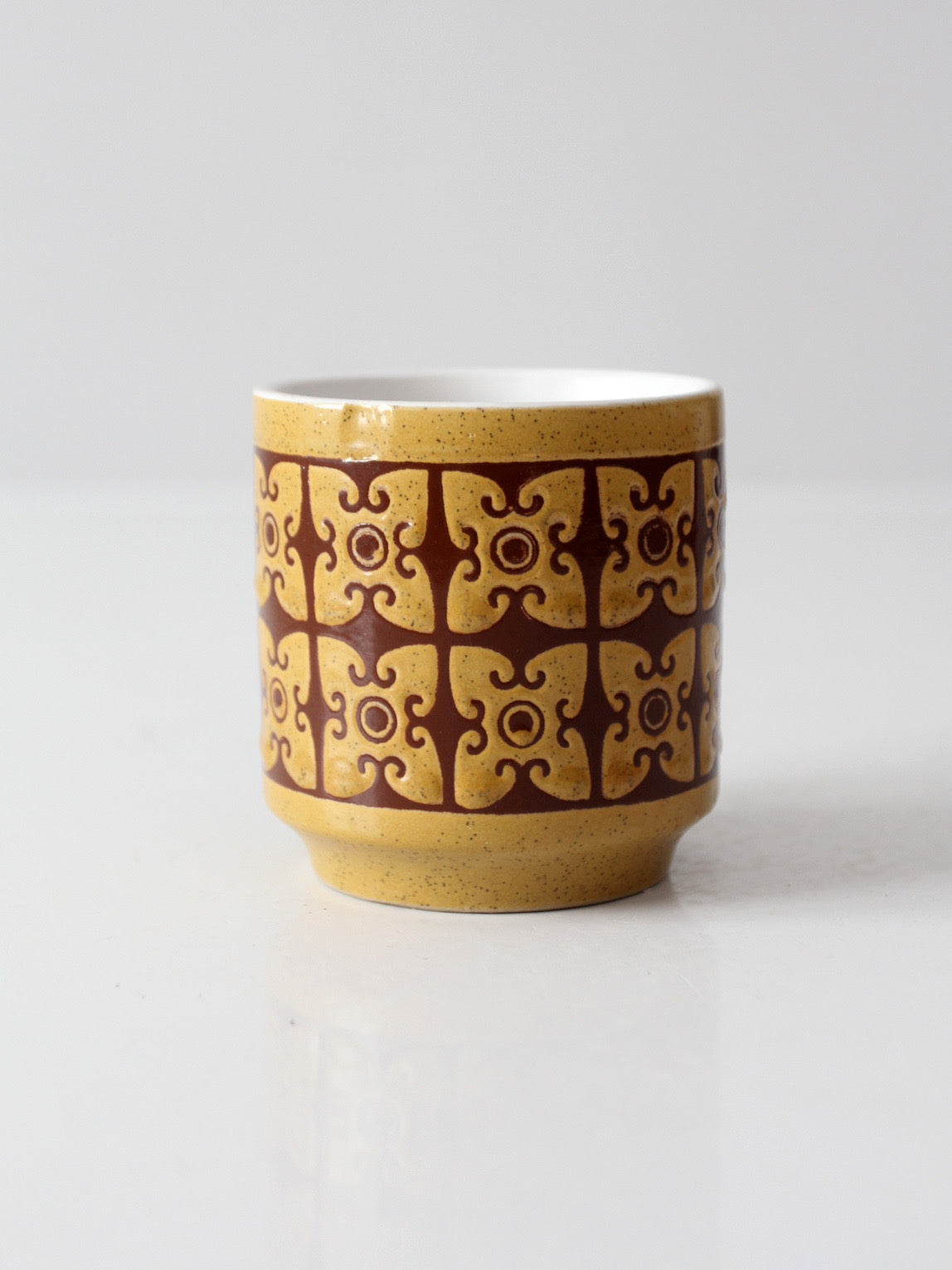 vintage 1970s geometric ceramic mug