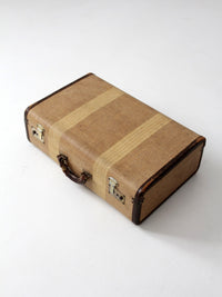 1930s striped canvas suitcase