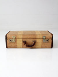 1930s striped canvas suitcase