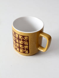 vintage 1970s geometric ceramic mug