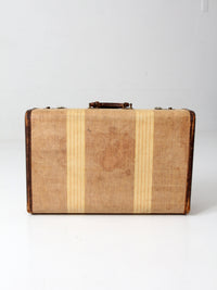 1930s striped canvas suitcase
