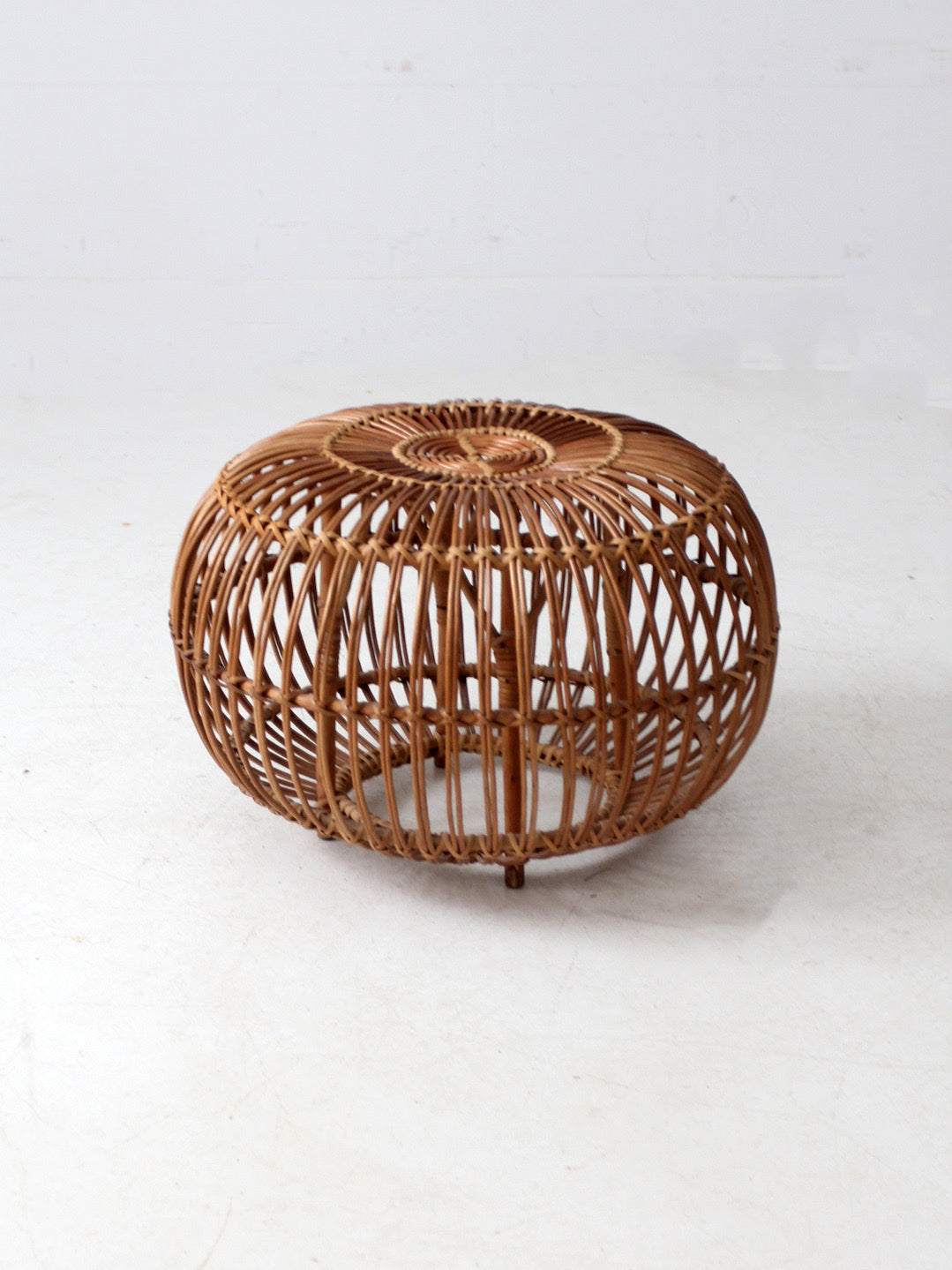 vintage rattan ottoman
