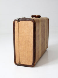1930s striped canvas suitcase