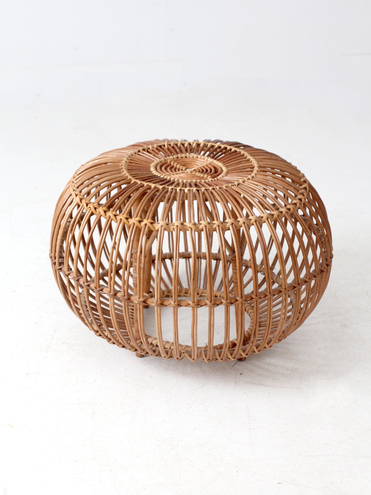 vintage rattan ottoman