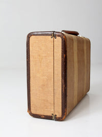1930s striped canvas suitcase