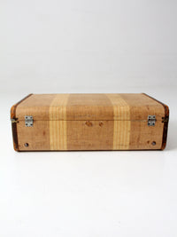 1930s striped canvas suitcase