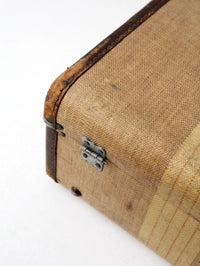 1930s striped canvas suitcase