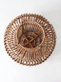 vintage rattan ottoman