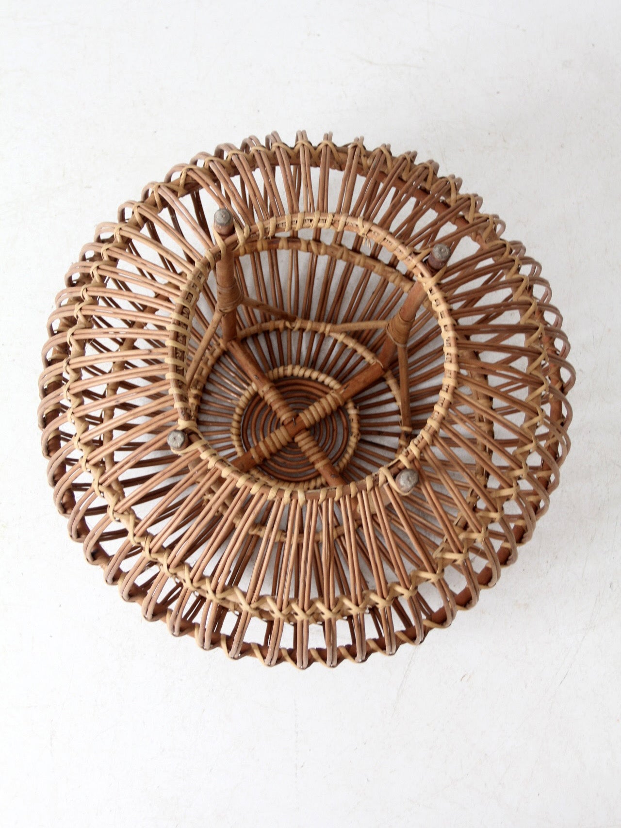 vintage rattan ottoman