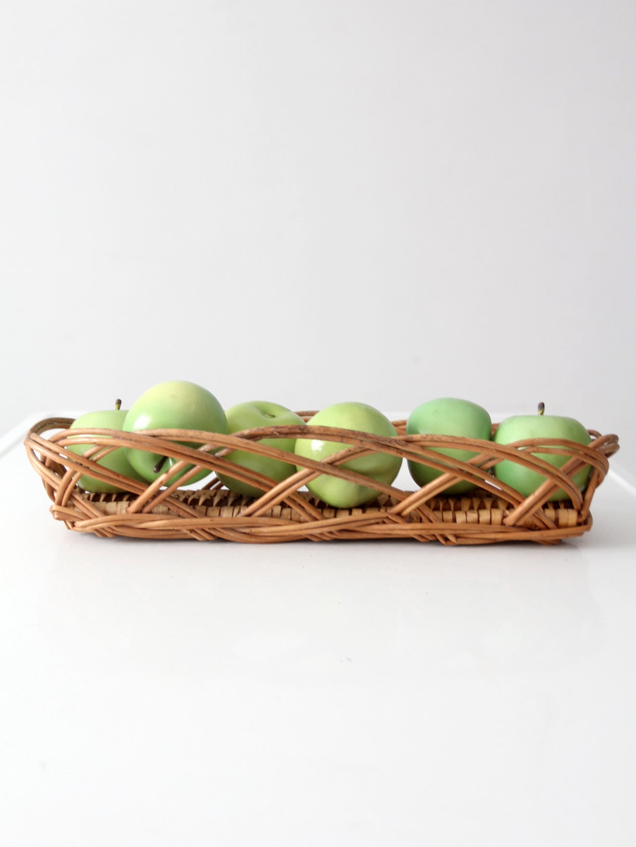 vintage French country wicker bread basket