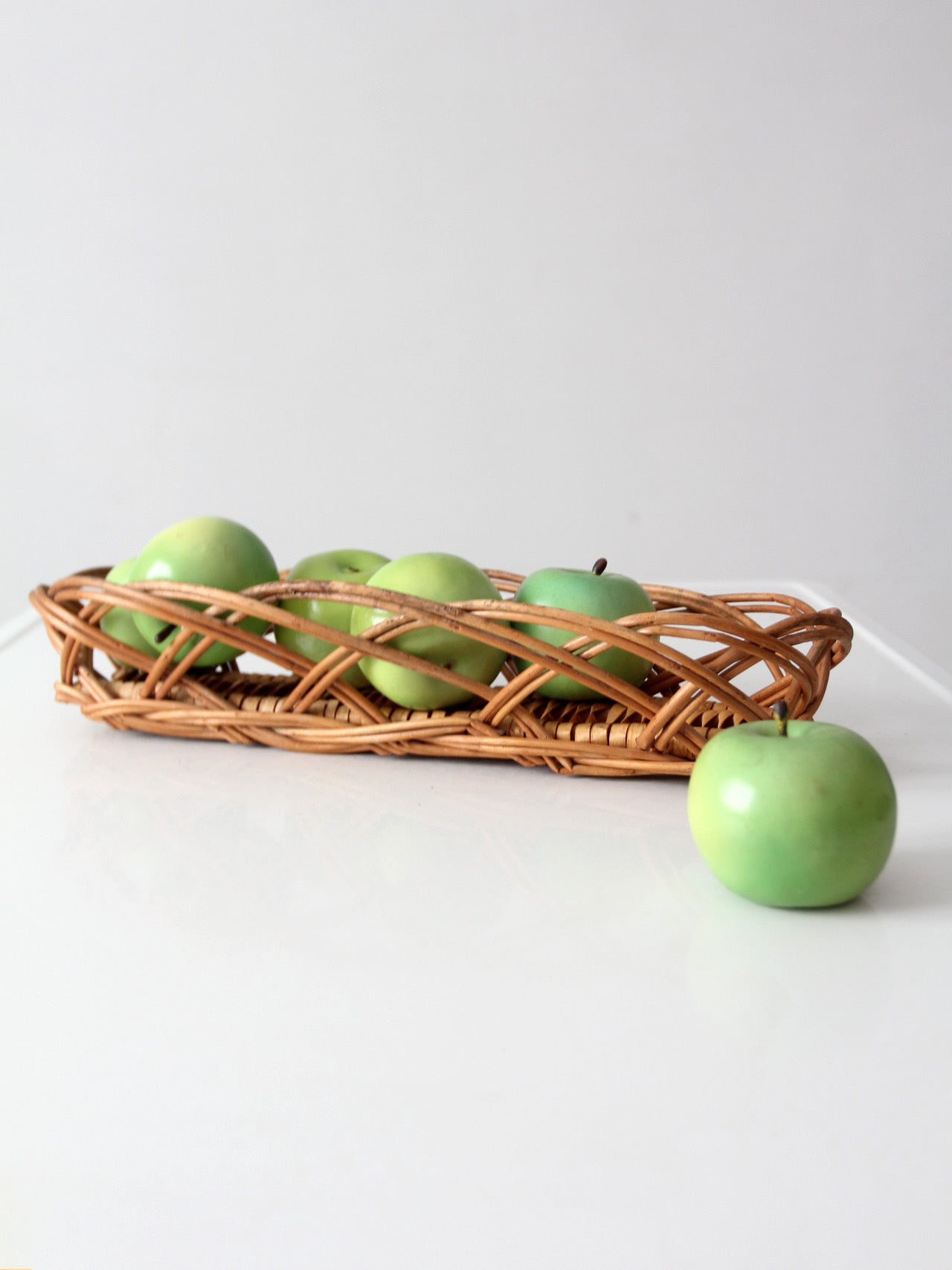 vintage French country wicker bread basket