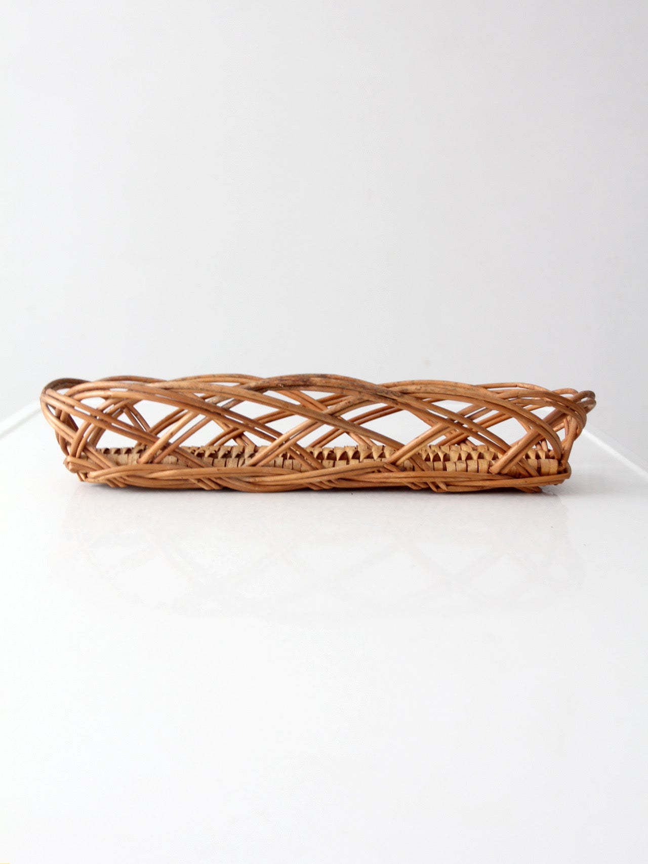 vintage French country wicker bread basket