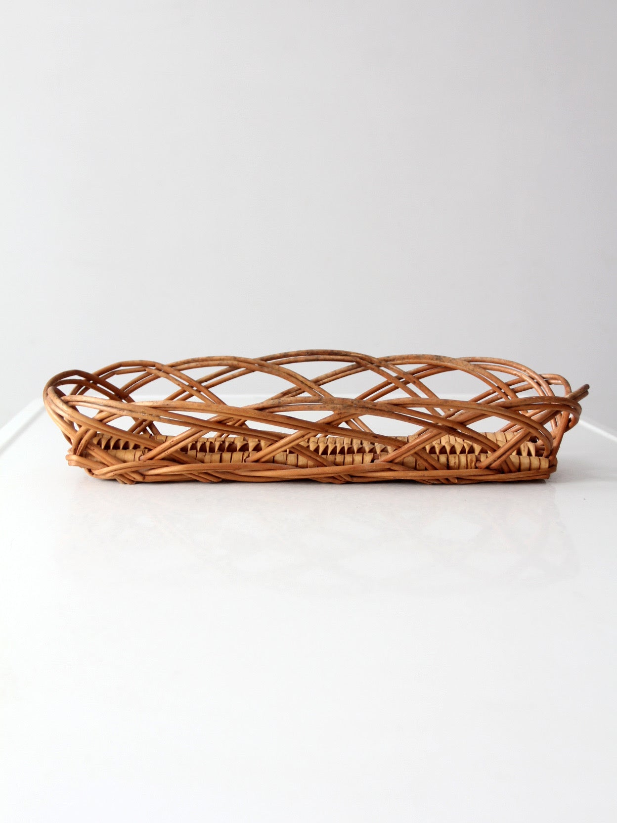 vintage French country wicker bread basket