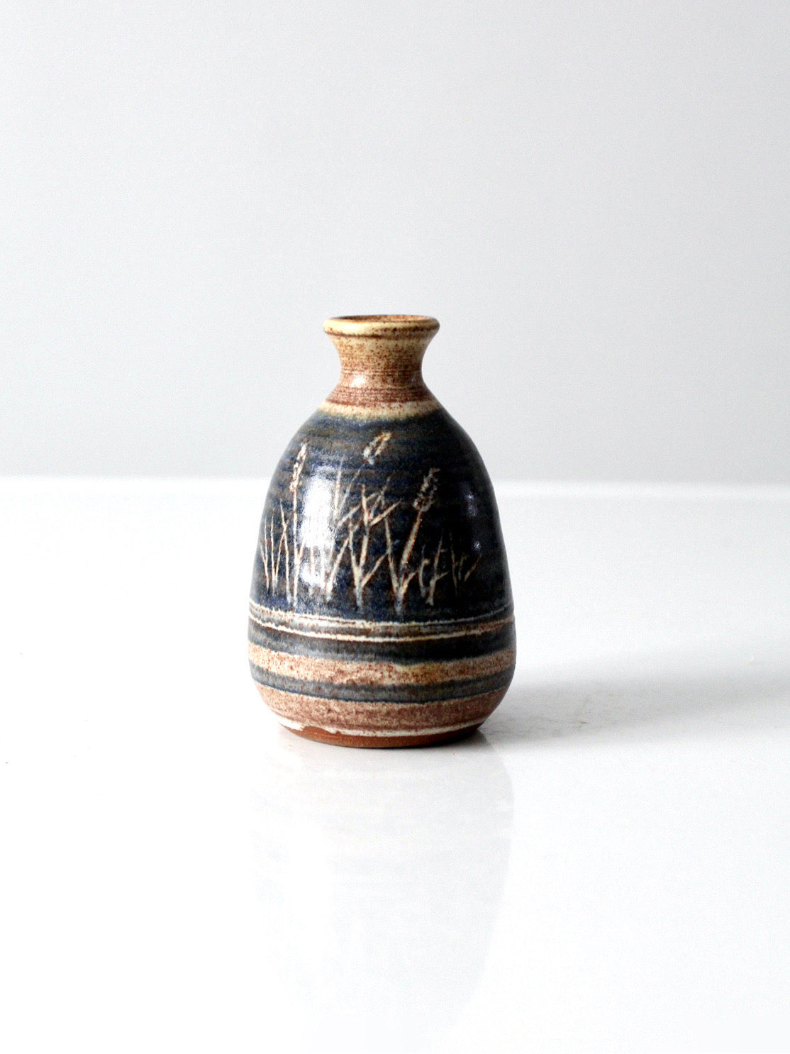 vintage studio pottery bottleneck vase