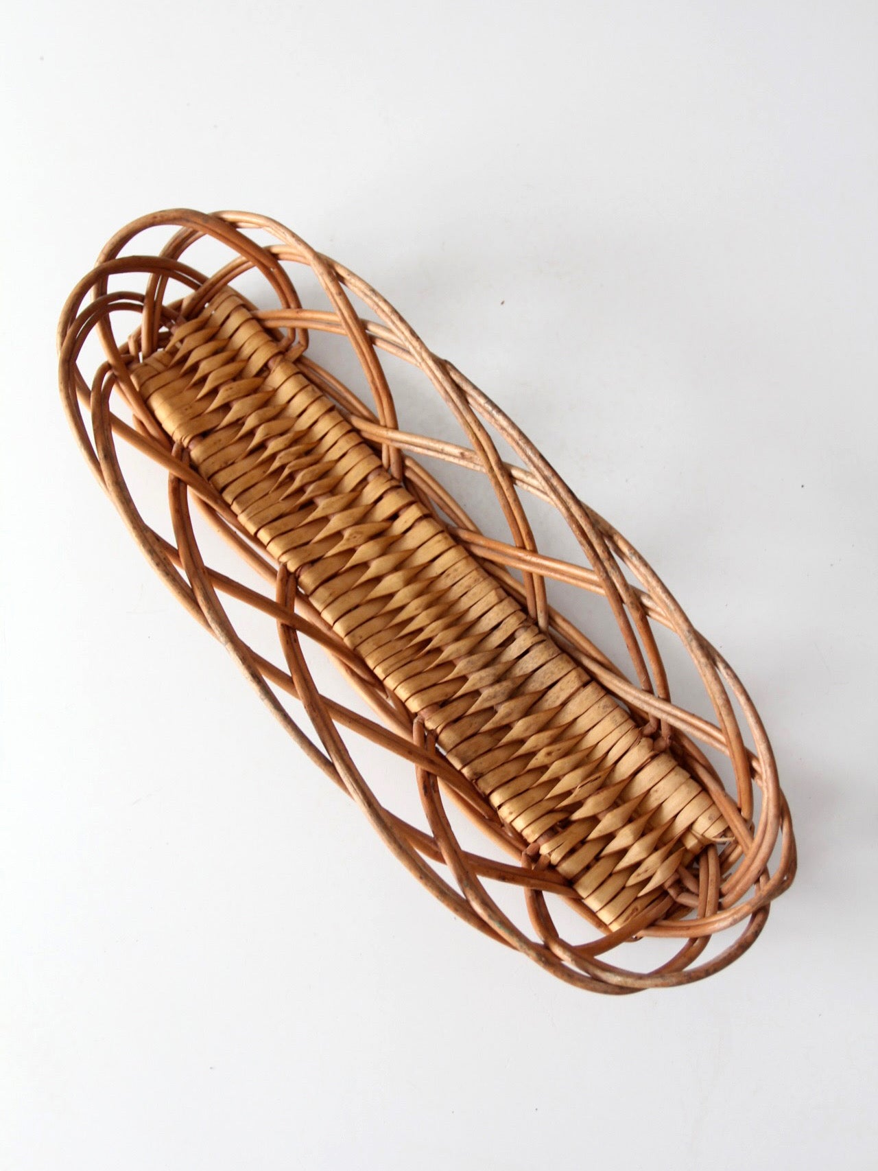 vintage French country wicker bread basket