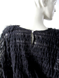 vintage 1970s Andree Gaye black lace blouse