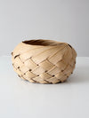 vintage palm frond basket bowl