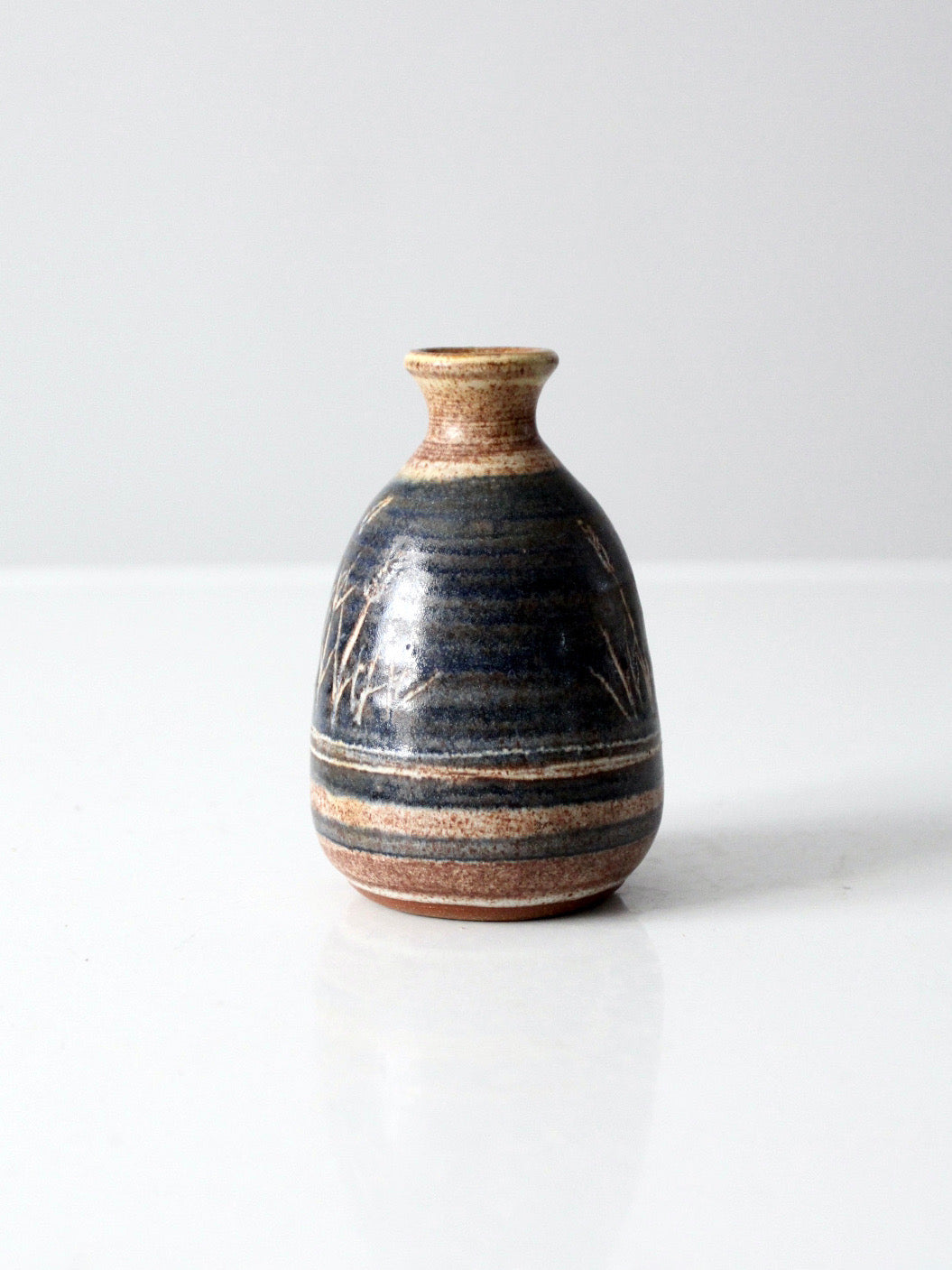 vintage studio pottery bottleneck vase