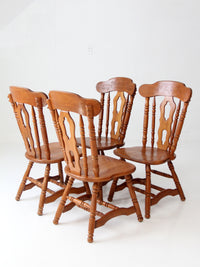 set of 4 vintage early American colonial revival dining chairs
