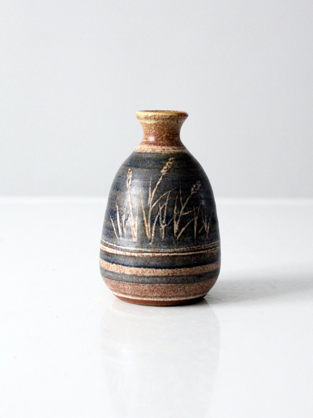 vintage studio pottery bottleneck vase