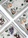 vintage Lilian Vernon tapestry fruit placemats set of 8