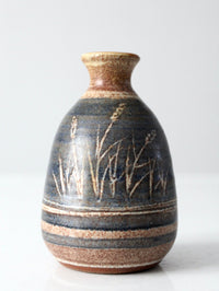 vintage studio pottery bottleneck vase
