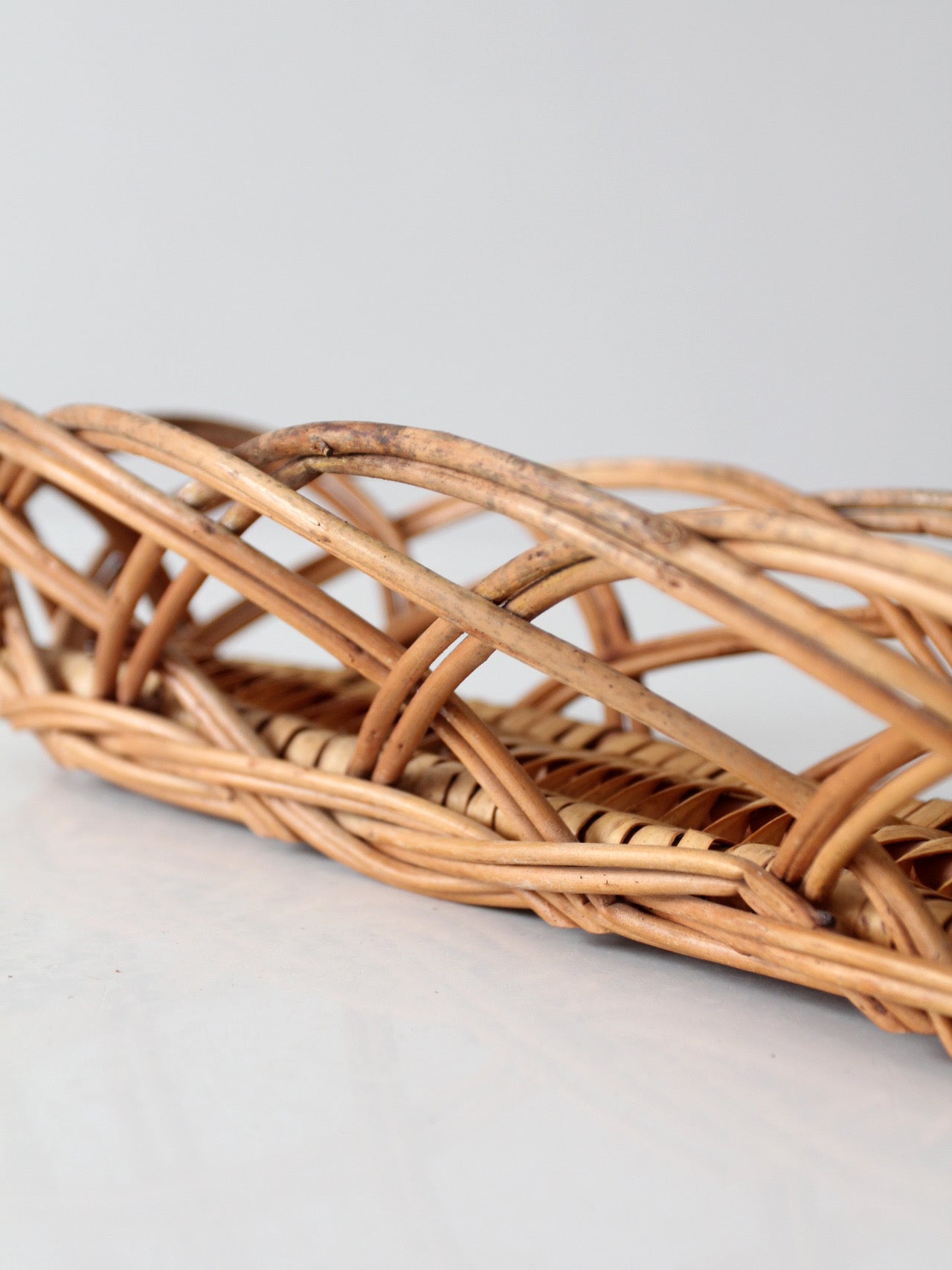 vintage French country wicker bread basket