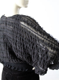 vintage 1970s Andree Gaye black lace blouse