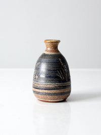 vintage studio pottery bottleneck vase