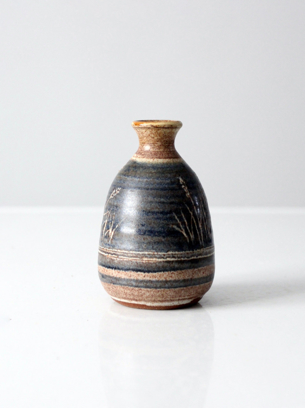 vintage studio pottery bottleneck vase