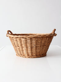 vintage oval willow gathering basket