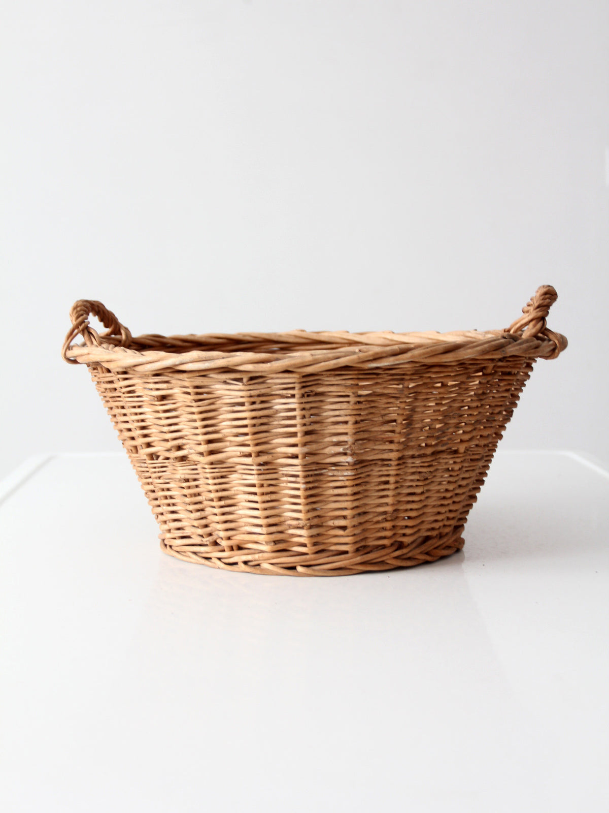 vintage oval willow gathering basket