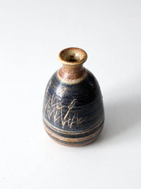 vintage studio pottery bottleneck vase