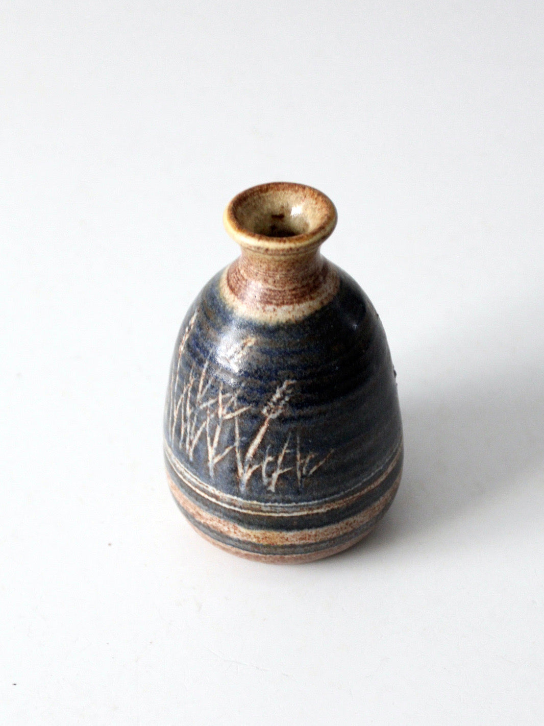 vintage studio pottery bottleneck vase