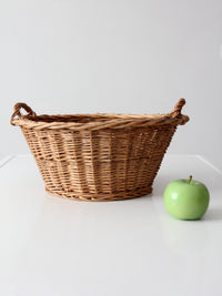 vintage oval willow gathering basket