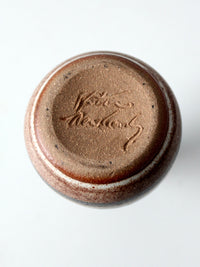 vintage studio pottery bottleneck vase