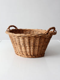 vintage oval willow gathering basket
