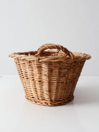 vintage oval willow gathering basket