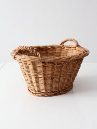 vintage oval willow gathering basket