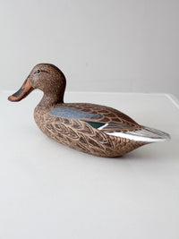 hand-carved shoveler hen duck by Bill Reinsager, 1993