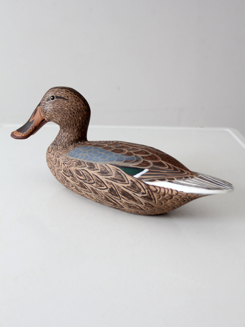 hand-carved shoveler hen duck by Bill Reinsager, 1993