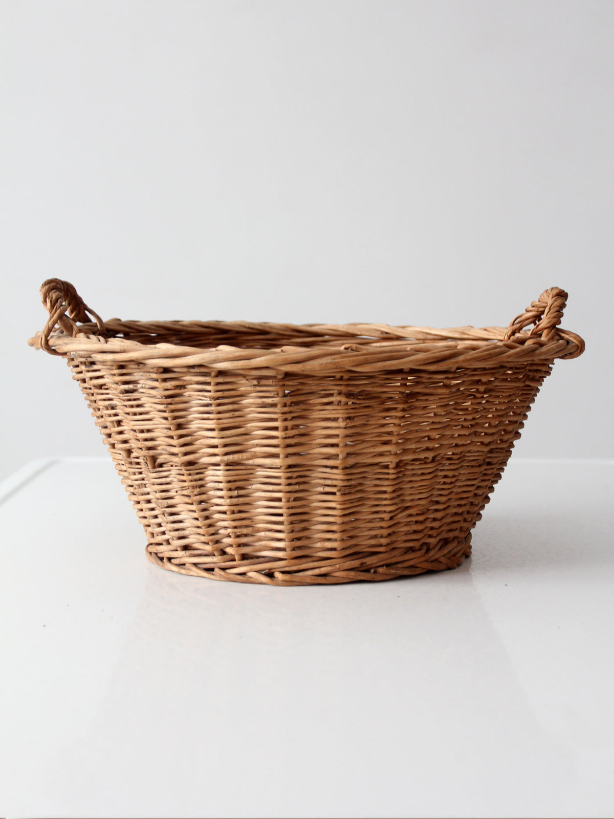 vintage oval willow gathering basket