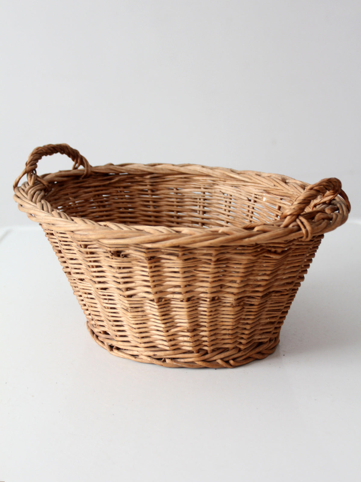 vintage oval willow gathering basket