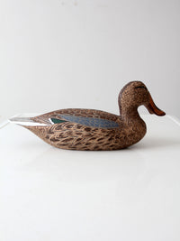 hand-carved shoveler hen duck by Bill Reinsager, 1993