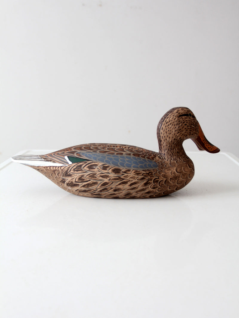 hand-carved shoveler hen duck by Bill Reinsager, 1993